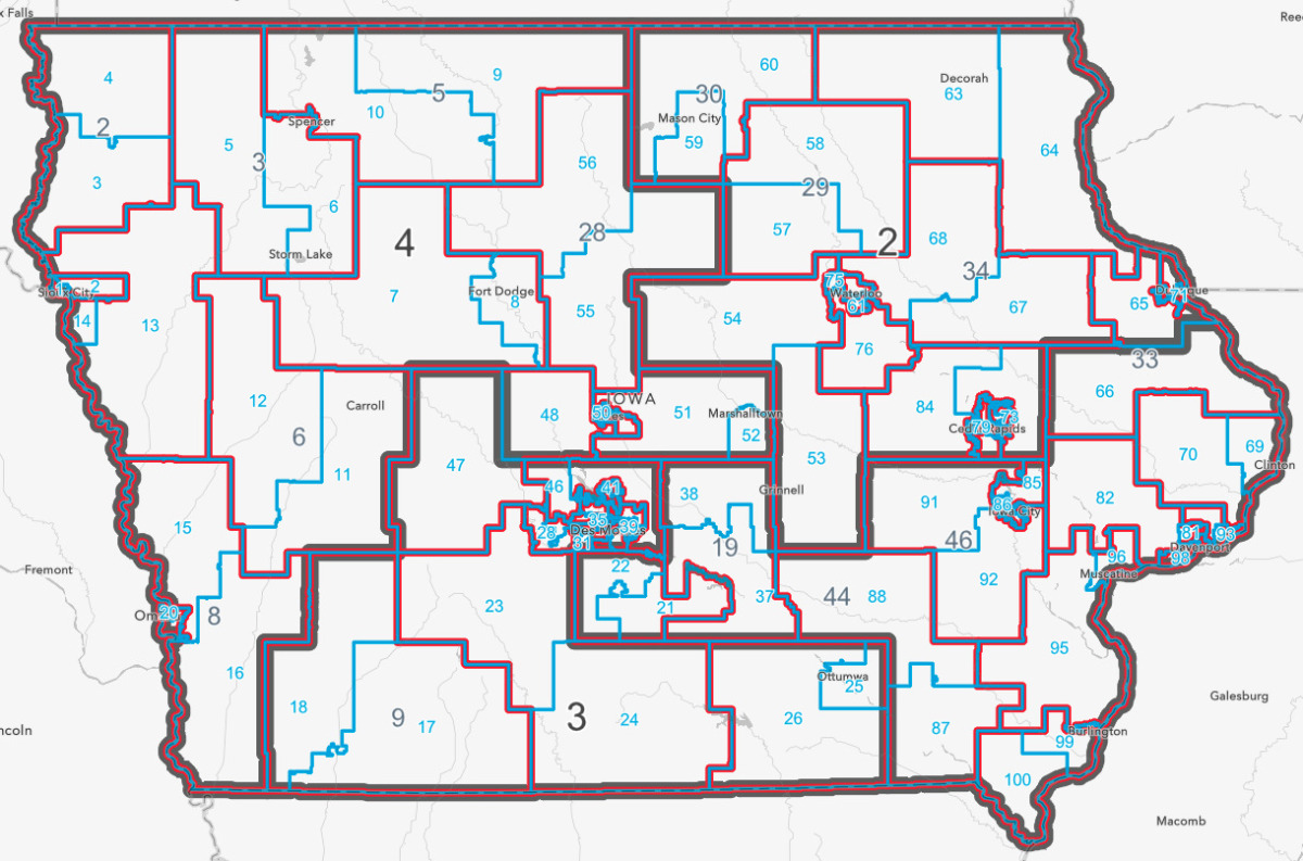 Iowa Legislative Districts map